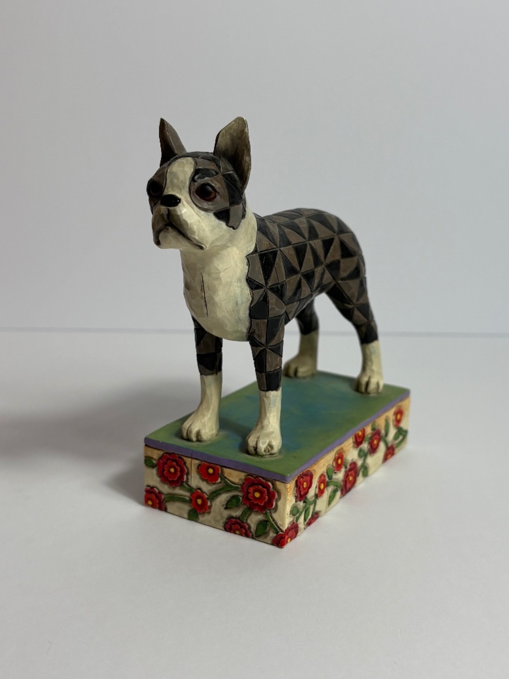 Vintage 2006 Jim Shore Charlei Heartwood Creek Enesco Boston Terrier Dog Figure
